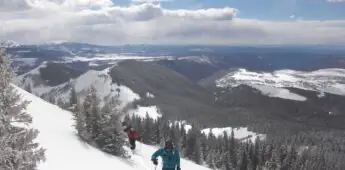 Hut Skiing scene