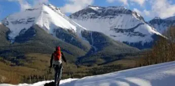 Mountain overlook while skiing