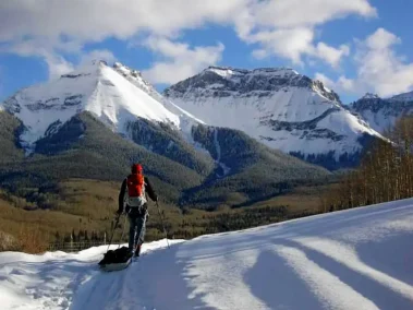 Mountain overlook while skiing