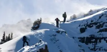 Almost there - ski climb