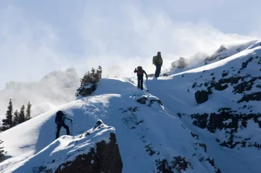 Almost there - ski climb