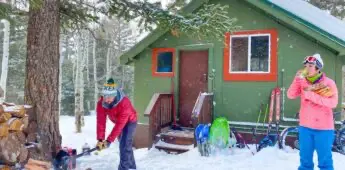 Winter Hut ski snowshoe fatbike